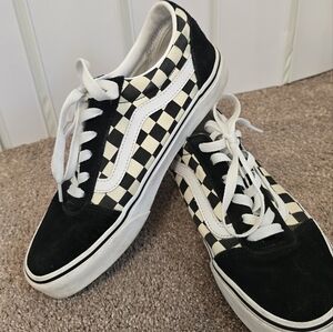 Black and White Checkered Vans Old School